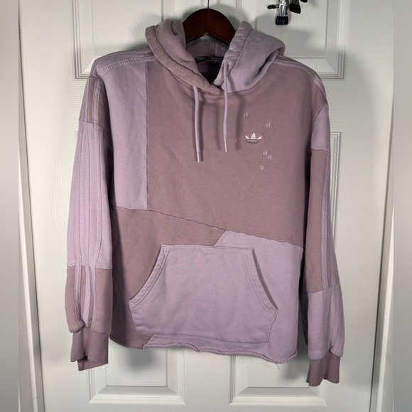 Adidas X Danielle Cathari Purple Patchwork ColorBlock Hoodie Altered Size XSmall - Picture 1 of 15